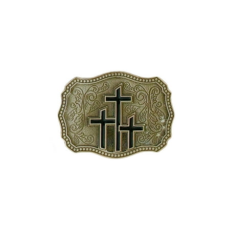 - Triple Crosses Pewter Belt Buckle