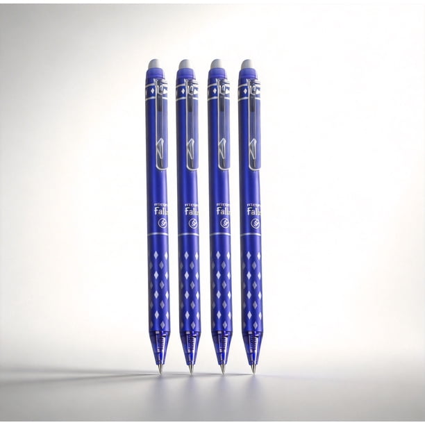 CaiYueKe Erasable Gel Ink Pen, Comfort Grip Writing Pen, Friction Erasable Pen, Smooth Writing Gel Pen, 4 Pack Erasable Pens, Office Supplies, Study Note Taking Pens, Reusable Gel Pens