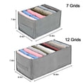 thumbnail image 3 of Gustave 12 Grids Wardrobe Clothes Organizer Washable Foldable Closet Drawer Organizers and Storage Non-Woven Clothes Compartment Storage Box for Jeans, Scarves, Shirts, Leggings "2Pcs, Gray", 3 of 10