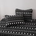 thumbnail image 5 of 2-Piece Aztec Quilt Set Twin Size, White Arrows Dots and Striped on Black Geometric Bedspread/Coverlet, Brushed Microfiber for All Season, 5 of 8