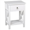 thumbnail image 2 of UBesGoo Set of 2 Night Stands for Bedroom Rustic Nightstand Bedside End Tables with Drawer Storage,White, 2 of 9