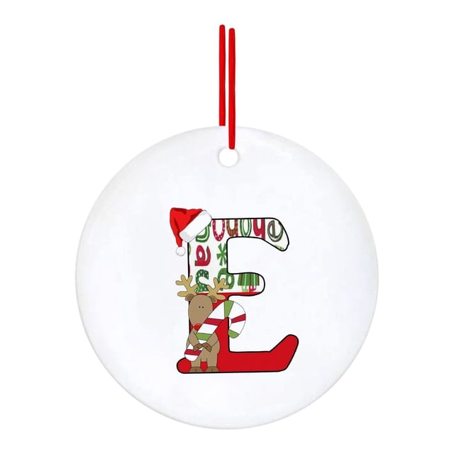 Fiudx Adornos Navideños con Letras Rojas, Alfabeto Acrílico, Colgante con Nombre Personalizado, Decoración Festiva para El Hogar, Diseño de Símbolos Clásicos, Regalo Ideal, 7 X 7 Cm
