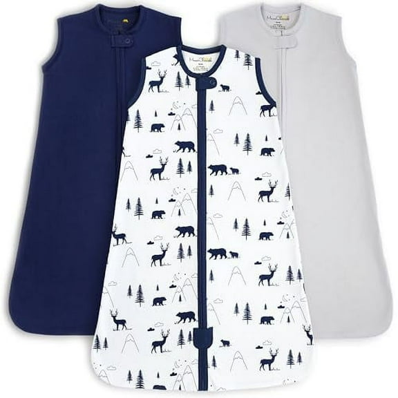 Mama Cheetah Baby Sleep Sack 0.5 TOG, Organic Cotton Baby Wearable Blanket, Boy Girl Newborn Infant, Swaddle Transition Baby Sleeping Bag,  L (12-18 Month), 3-Pack