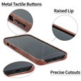 thumbnail image 3 of Dockem Card Case for iPhone 14 Pro with Built-in Metal Plate for Magnetic Mounting & 2 Pockets: Exec M2 (Brown), 3 of 10