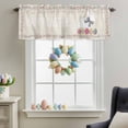 thumbnail image 3 of Valance Curtains for Kitchen Windows Happy Easter Words on Linen Rod Pocket Valance Vintage Bunny Eggs Short Window Curtain Topper for Bedroom Living Room Bathroom 42x12in,1&nbsp;Panel, 3 of 9