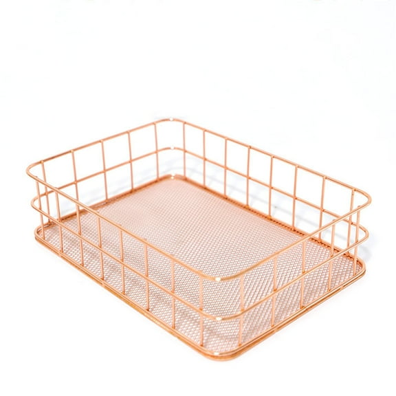 Clearance Office&Craft&Stationery under $5,Rose Gold Storage Box Desktop Basket Modern Storage Storage