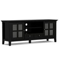 thumbnail image 2 of Acadian 60 inch Wide Solid Wood Transitional TV Stand in Black For TVs up to 65 inches, 2 of 14
