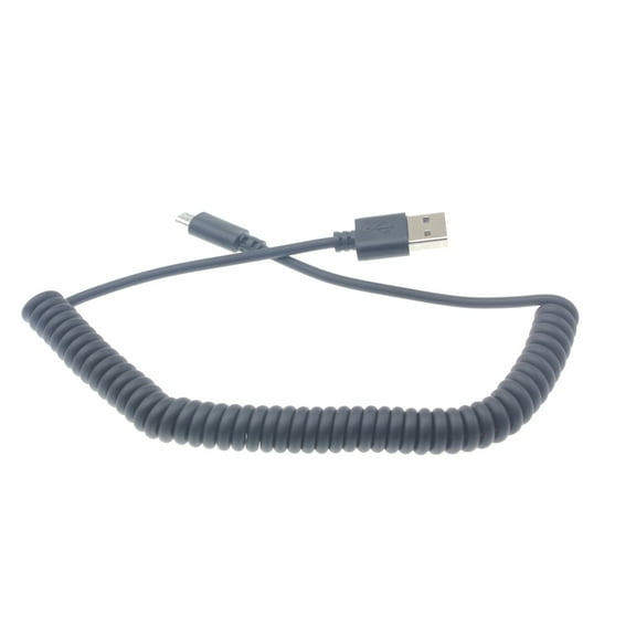 Coiled USB Cable for TCL A30 (A3) - MicroUSB Charger Cord Power Wire Compatible With TCL A30 (A3)