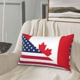 thumbnail image 4 of Plush Throw Pillow Covers, USA Canada Flag Pillow Cases with Invisible Zipper, Breathable Microfiber Pillow Cases Standard Size for Sleeping Bedroom Sofa Living Room 16x24, 4 of 5