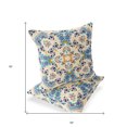 thumbnail image 5 of Set of Two 16" X 16" Blue and Off White Blown Seam Eclectic Indoor Outdoor Throw Pillow, 5 of 5