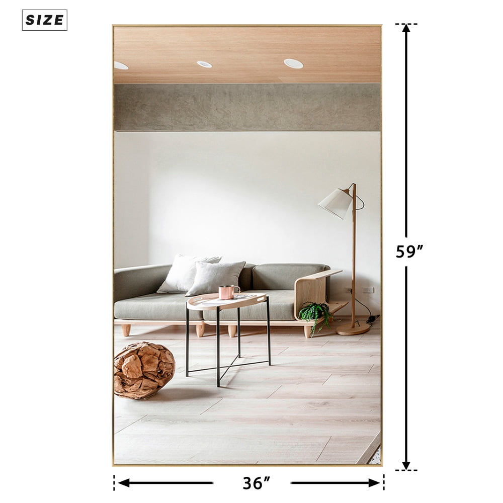 59"x35" Gold Modern Full Length Mirror