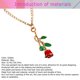 thumbnail image 5 of 1 pieza de collar con colgante de rosa, cadena de rosas, colgante antiguo, collar de rosas vintage (dorado), 5 of 5