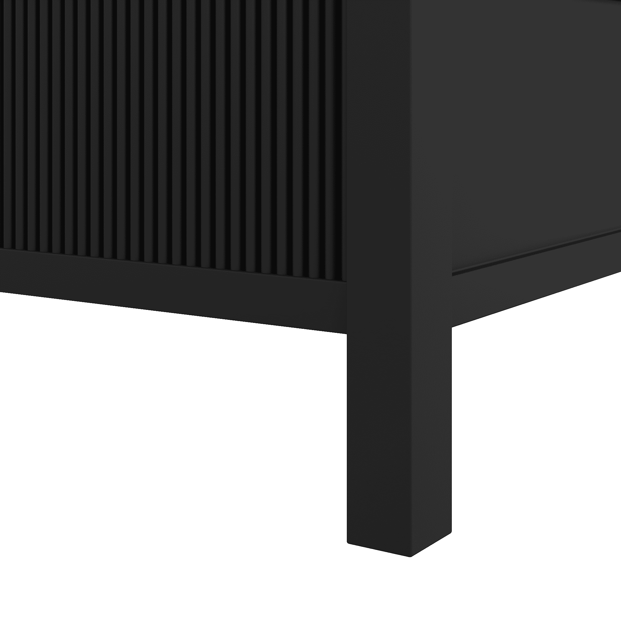 Euroco Wood Queen Size Canopy Platform Bed, Black