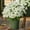 White, variant on 5 Bundles Artificial Sunset Chrysanthemum, Fade-Proof Realistic Flowers for Garden, Patio, and Porch Decor