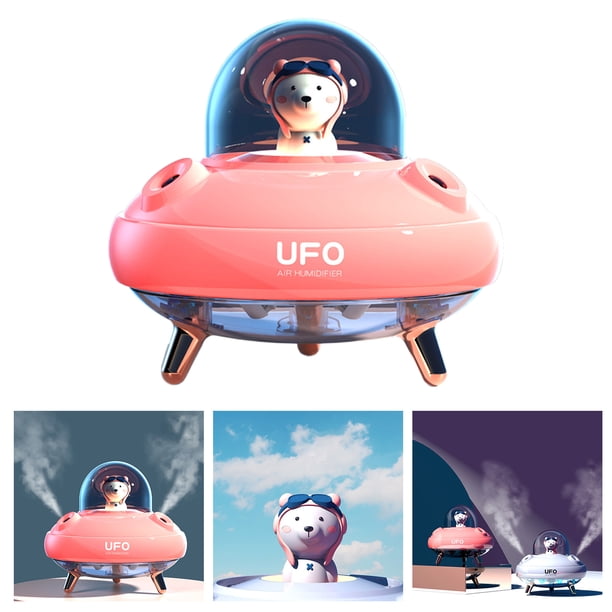 Humidificador USB modos de niebla, de agua de 400 ml que dura hasta 10 tiempo de tiempo de tiempo de , luces de noche LED, para dormitorio, hogar, Enchufe USB Rosa BLESIY Humidificador portátil