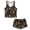 thumbnail image 4 of Xoenoiee Mushroom Butterfly Moon Leaves Print Girls Tankini Swimsuits Two Piece Tummy Control Bathing Suit with Swim Shorts Swimwear with Removable Pads, 12-13 Years, 4 of 7