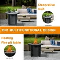 thumbnail image 2 of 32" Propane Gas Fire Pit Table, 50000 BTU Round Steel Fire Pit for Outside Patio Deck Garden Courtyard, 2 of 7