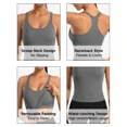 thumbnail image 3 of ANFERRY Ribbed Athletic Tank Tops for Women with Built in Bra Racerback Seamless Scoop Neck Workout Camis Top, 3 of 8