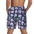 thumbnail image 2 of Lsque Mens Swim Trunks Blue Skull Flower Pattern - Bathing Suit Compression Liner - Beach Swim Shorts Swimwear - (S-3XL) - Stretch Quick Dry -X-Large, 2 of 9