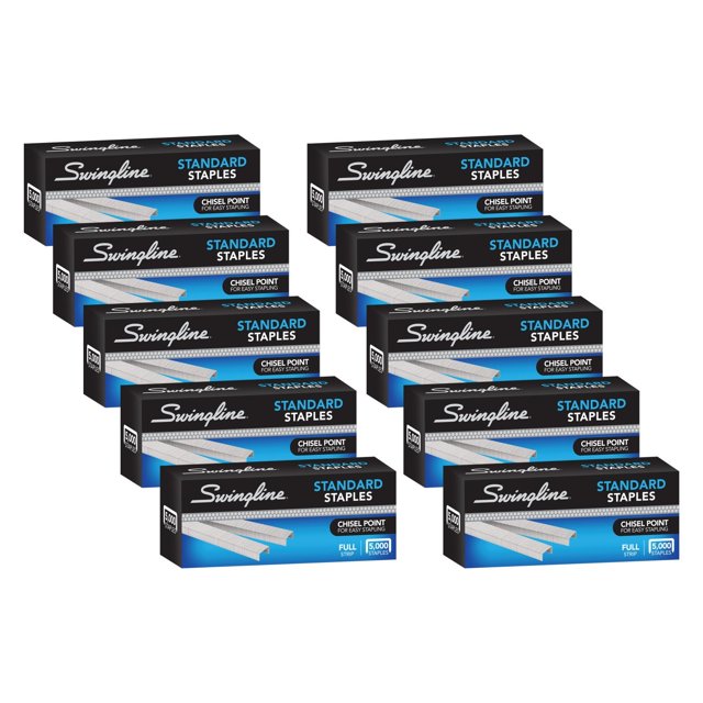 Staples Swingline 35111, estándar, 1/4 de longitud, 5000 unidades, caja de 10
