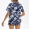 thumbnail image 4 of Fewfanhot Women's Tops Summer Beach Shirt Tropical Shirts Womens Hawaii Button Down Short Sleeve Blouses Button Up Tops, 4 of 5