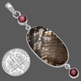 thumbnail image 2 of Natural Wild Horse Jasper & Garnet 925 Sterling Silver Pendant Jewelry P-1123 SDP145682, 2 of 5