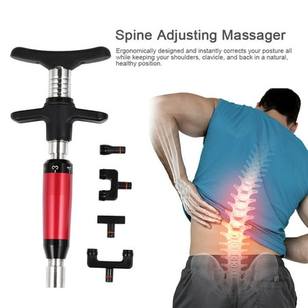 Chiropractic Funny HURRISE Therapy Massager Tool Spine Adjusting Massager with Four Repaceable Massage Heads , Chiropractic Tool, Spine Adjuster ()