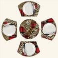 thumbnail image 2 of Leopard print plaid red black Round Table Placemats Set Of 5 Wedge Table Mats Washable Heat Resistant Place Mat For Dining Table Kitchen Farmhouse Restaurant, 2 of 6