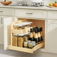 thumbnail image 5 of LOVMOR Soft Close Under Sink Organizer 22½” W x 21” D, Pull Out Cabinet Organizer with U Bracket, 2 Tier Slide Out Shelf for Kitchen Bathroom Sink(Left), 5 of 7