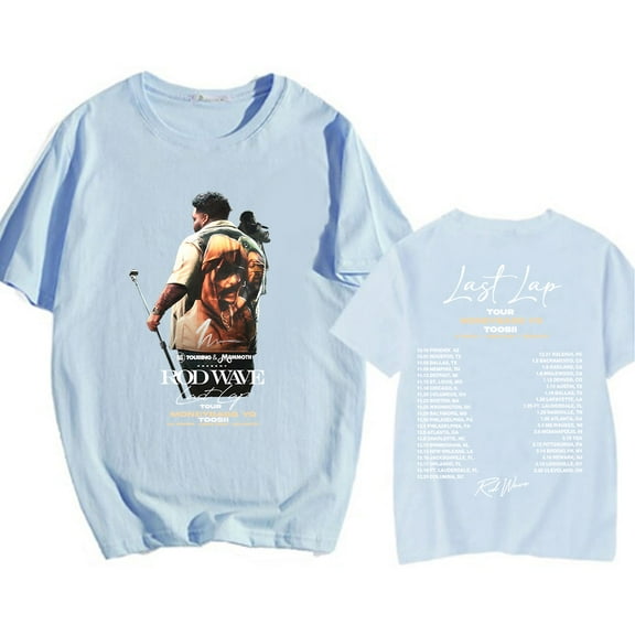 Rapper Rod Wave Last Lap Tour 2025 Print T Shirt Men's Hip Hop Retro Gothic Fashion Oversized T-shirt Harajuku Tees Streetwear
