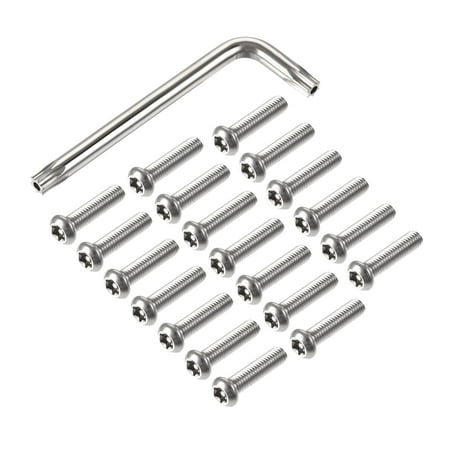 

Uxcell Torx Security Machine Screw Polishing M6x25mm with T30 Wrench 20Pack