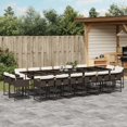 thumbnail image 1 of vidaXL 17 Piece Garden Dining Set with Cushions Brown Poly Rattan, 1 of 5