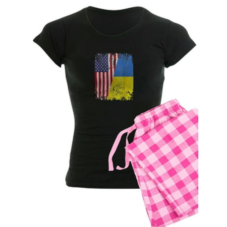 

CafePress - Ukrainian Roots Half American Flag Ukraine Pajamas - Women s Dark Pajamas
