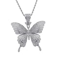 thumbnail image 4 of Collar de Hip Colgante de Mariposa Chapado en dieciocho , Colgante de Navidad de Circonio , Collar de Gargantilla de Navidad, Jo Plata, 4 of 9