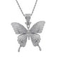 thumbnail image 4 of Collar de cadena estilo hip hop con colgante de mariposa y incrustaciones de circonita en plata, 4 of 9