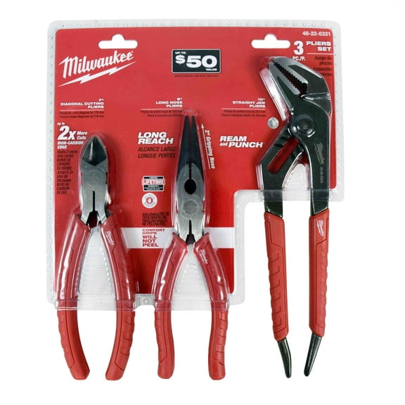 Milwaukee 48-22-6331 3-Piece Comfort Grip Pliers