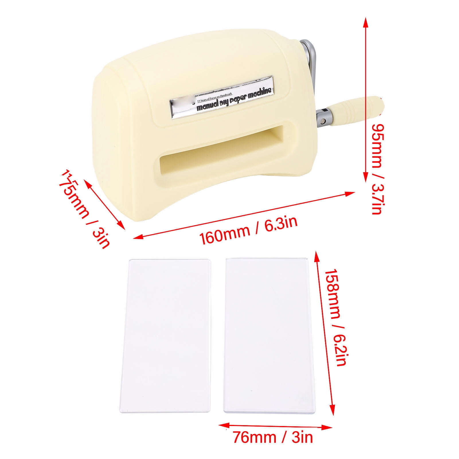 BIMZUC Manual Die Cutting Machine, Hand Operated Embossing Machine for DIY Paper Art Scrapbooking Cardmaking, 8.66 x 5.91 inches / 22 x 15 cm
