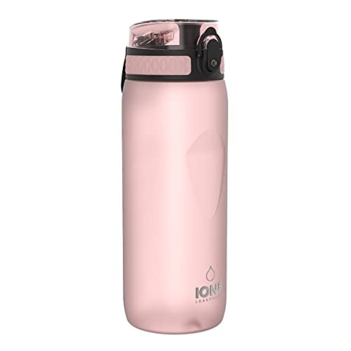 Bot. agua Ion8 One Touch Sport/Bike - Fugas/BPA-free - Compatible loncheras, bolsos, portavas/auto, mochilas, soportes bicis, 680 ml/700 ml (1 paquete) - Cuarzo rosa