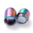 thumbnail image 5 of 20pc Ion Plating(IP) 304 Stainless Steel Magnetic Clasps with Glue-in Ends Column Rainbow Color 19x10mm Hole: 6mm, 5 of 5