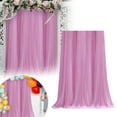 thumbnail image 5 of Tulle Backdrop Curtains for Wedding Decor - Sheer Voile Fabric Drapes for Photo Background, Baby Shower, Birthday Party, and Bridal Ceremony Decorations (Pink,29.5"x84.6"), 5 of 5