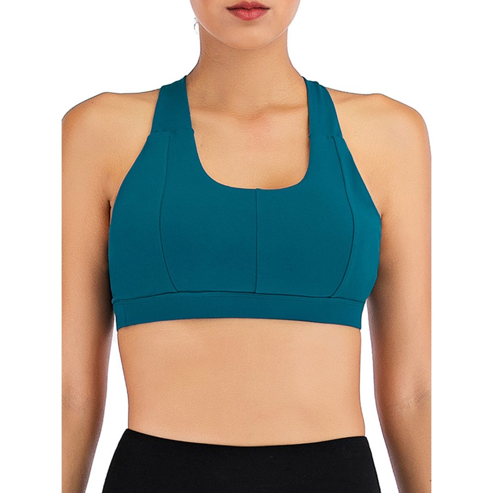 YouLoveIt YouLoveIt Women's Sports Bra Seamless Paded Cross Back