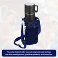 thumbnail image 4 of Uxcell 2 Pcs Water Bottle Holder with Adjustable Shoulder Strap Mesh Water Bottle Carrier, Navy Blue, 4 of 6