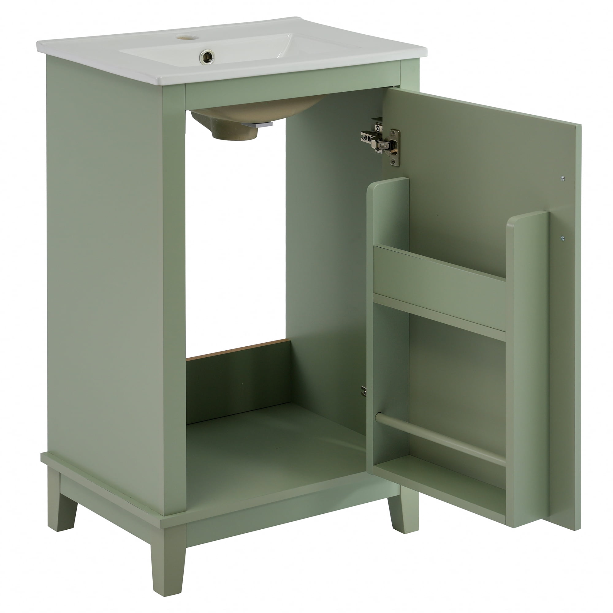 MAYEERTY 20" Modern Small Bathroom Vanity Cabinet - With Ceramic Basin, Efficient for Small Bathrooms