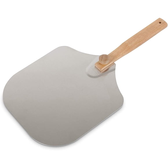 12 Inch x 14 Inch Aluminum Metal Pizza Peel, Pizza Paddle for Baking Homemade Pizza and Bread with