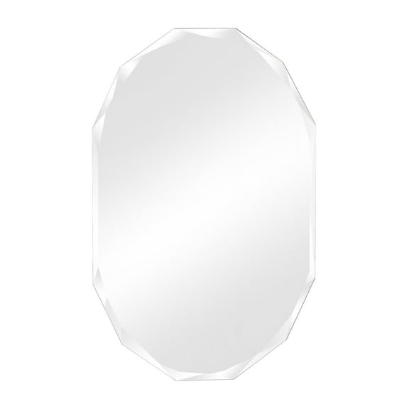 Decor Wonderland 23.6" x 31.5" Diamond Double Bevel Frameless Bathroom Vanity Mirror - Hangs Horizontally or Vertically