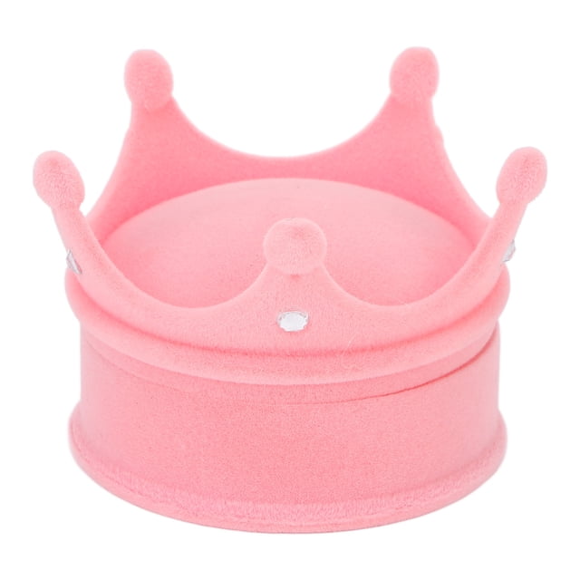 Pequeño joyero de viaje, precioso joyero de flocado para anillos de boda, organizador de joyas rosa claro para regalo.