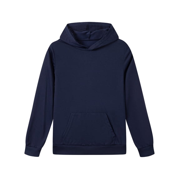 Xudanell Boys Hoodies 5-16 Years Long Sleeve Pullover Basic Solid Hooded Sweatshirts for Boy (3-4 Years, Blue)