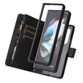 thumbnail image 5 of Allytech Galaxy Z Fold 3 Case Wallet, PU Leather Magnetic Clasp Flip Hand Wrist Shoulder Strap Multiple Cards Holder Protective Wallet Case Cover for Samsung Galaxy Z Fold 3 - Black, 5 of 7