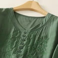 thumbnail image 6 of Women's V-Neck Short Sleeve Top Casual Embroidered Blouse for Everyday Wear, 6 of 8