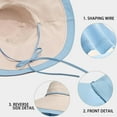 thumbnail image 5 of 7" Women's Wide Brim Sun Hat, Large Foldable UV Protective Sun Hat, can be Worn on Both Sides, 5 of 6